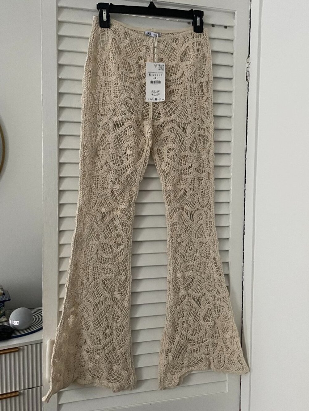 Zara FLARED CROCHET PANTS size M